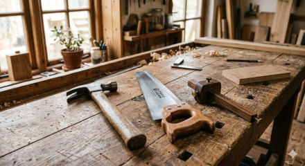 Tools on a workbench